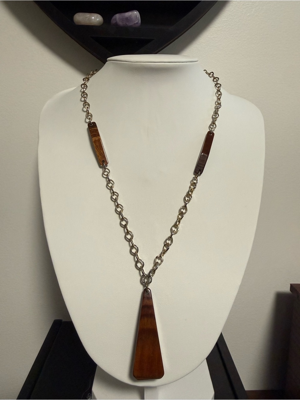 Wood and Chain Necklace